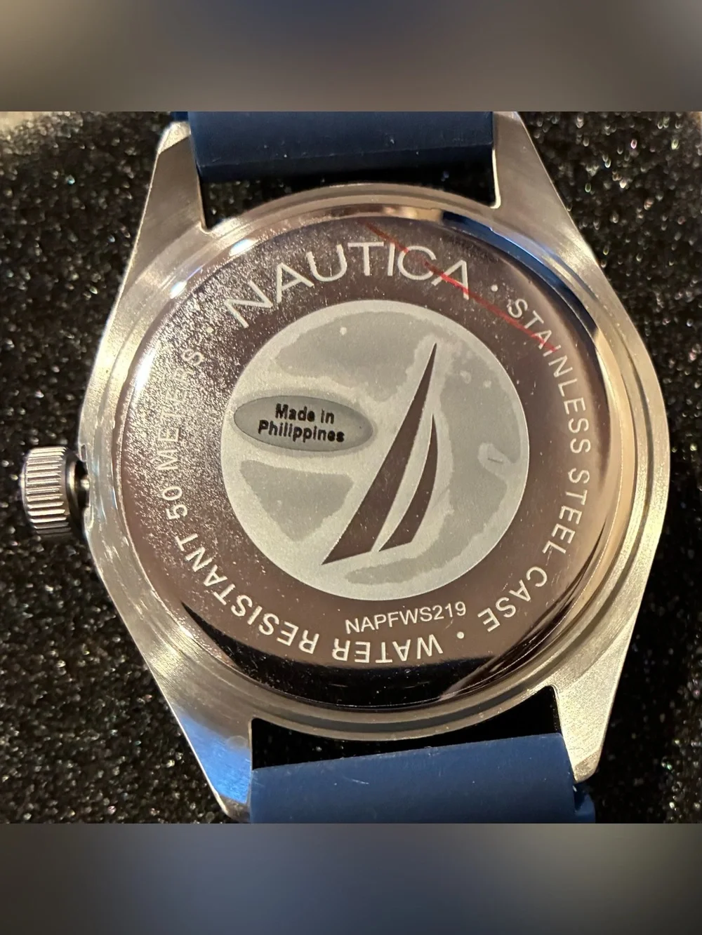 Nautica N83 Men's Watch NAPFWS219 Blue Silicone Strap Watch Like New With Box